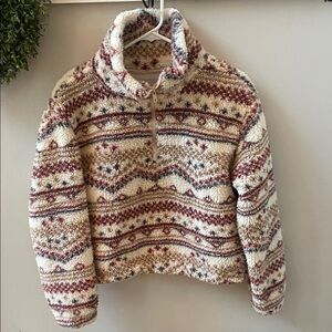 Angel Kiss Los Angeles Cozy Patterned Fleece quarter zip Size small